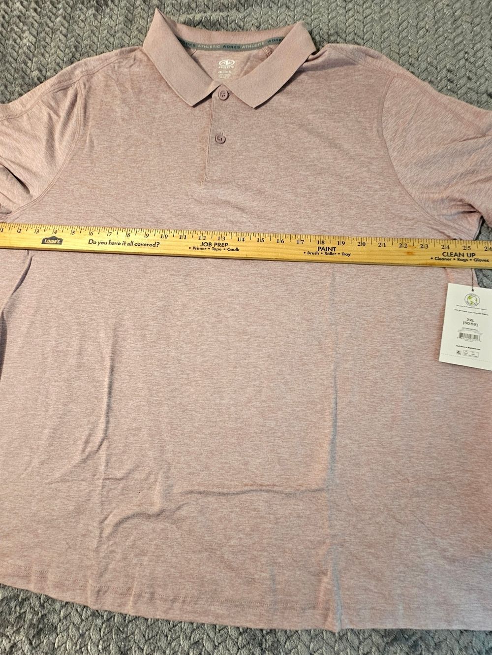 NWT Athletic Works Pink Polo Shirt 2XL Soft Stretch Casual Comfort Tee - Picture 6 of 6